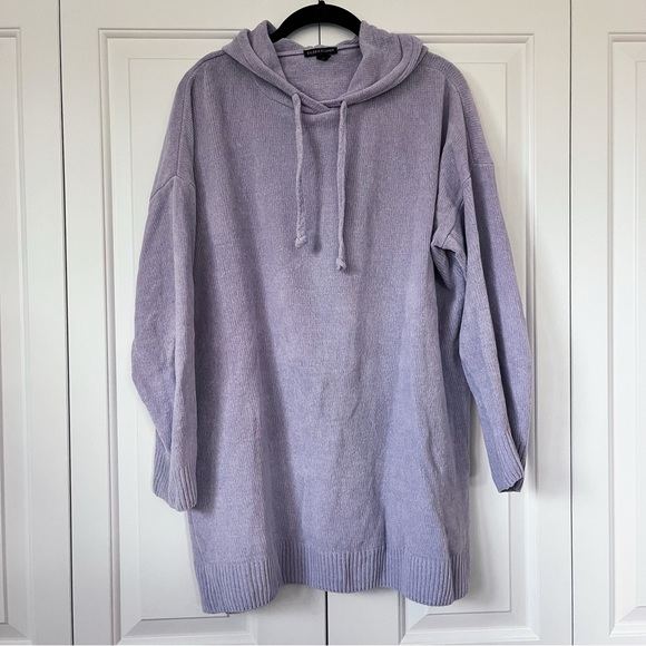 Eileen Fisher Chenille Hooded Tunic Pullover